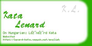 kata lenard business card